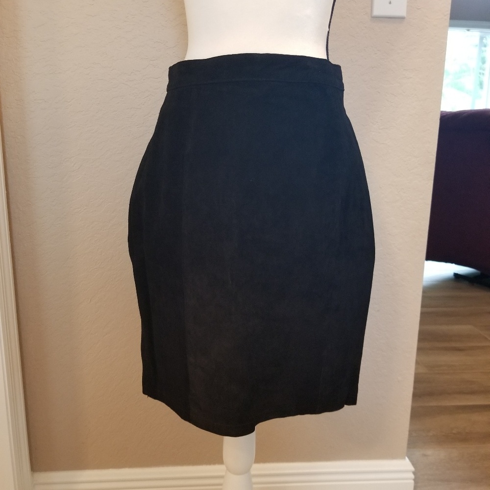 Black Suede Skirt, fully lined